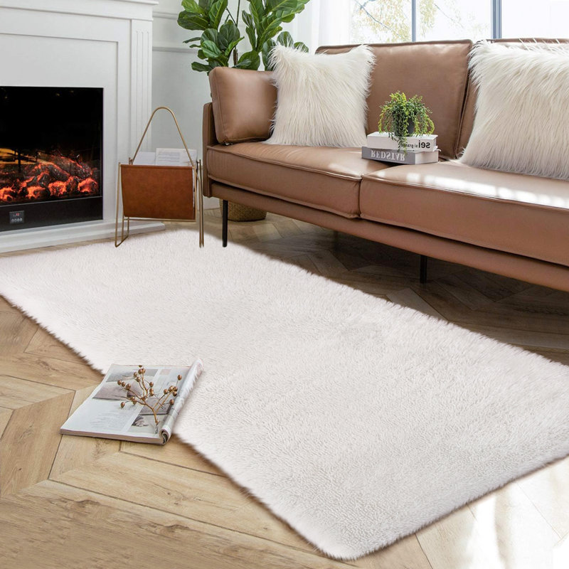 Rectangle Beladora Large Area Rug High-Pile Plush Shag Rug Perfect for Living Rooms, Bedrooms, Dining Rooms, Runner 2' x 8'
