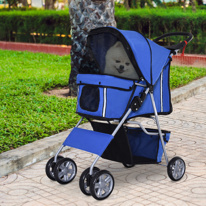 Poussette standard pliante, Bleu