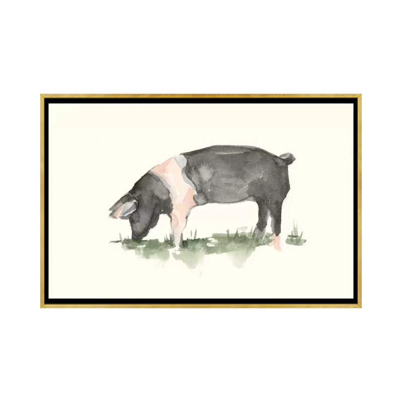 «Grazing Farm Animal IV» par Ethan Harper - reproduction d'art, H 18 po x l 26 po x P 1,5 po, Pas de tapis