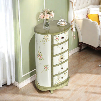 Country style painted drawer accent cabinet