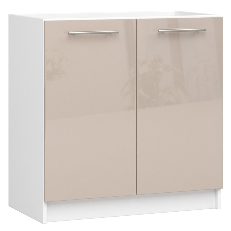 Cabinet for kitchen sink OLIWIA white, cappuccino gloss