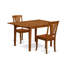 L'ensemble de meubles de salle à manger 3 pièces comprend une table de cuisine rectangulaire avec rallonge papillon et 2 chaises de salle à manger, 36 po x 54 po, brun selle-1177504198-1177504217