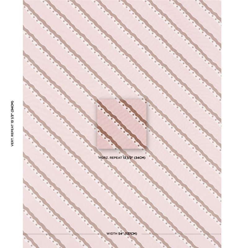 Tissu à rayures rousseau, Cacao et rosé