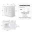Meuble-lavabo sur pied en bois massif de 36 po x H 35 po avec comptoir en marbre de culture blanc et lavabo simple en céramique, blanc-379713610-379713608
