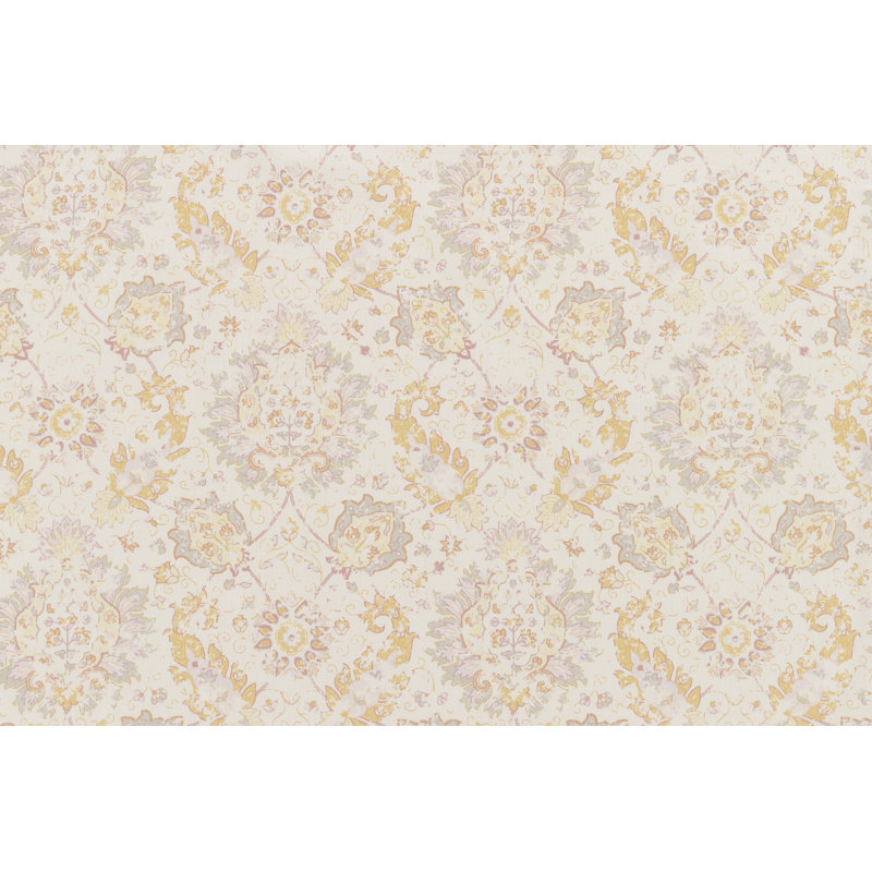 Mona Traditional Cotton Floral Duvet Cover, Neutral/Gray/Orange, Twin Duvet Cover + 1 Standard Sham