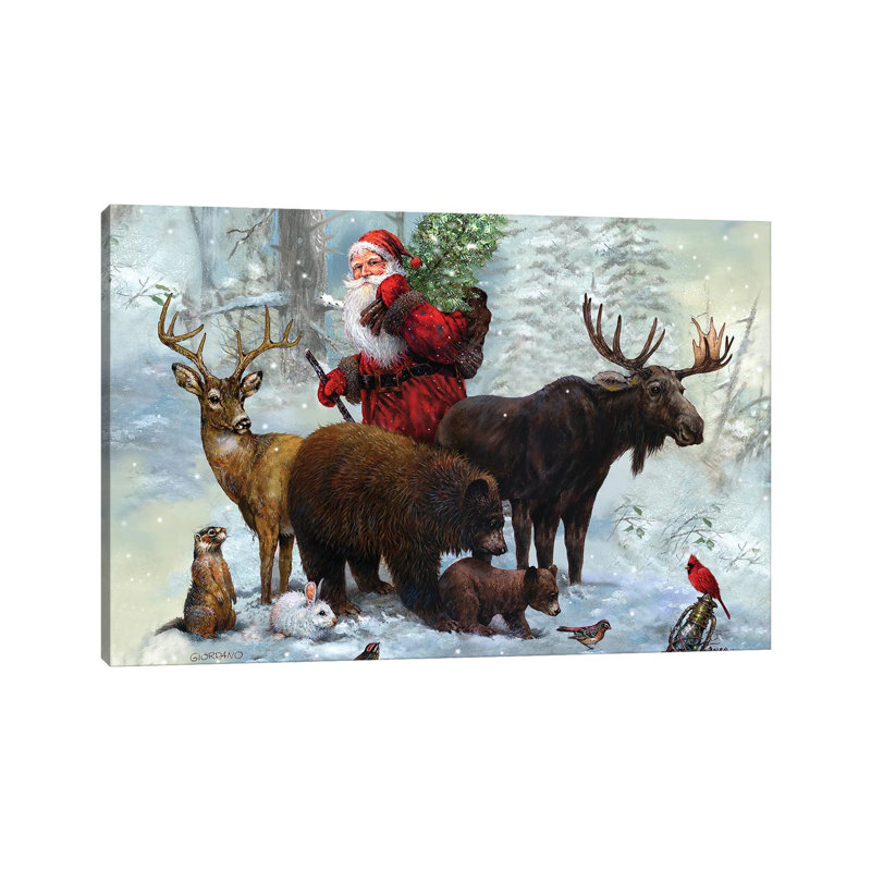 «Santa's Best Friends» par Giordano Studios - impression sur toile tendue, H 26 po x l 40 po x 1,5 po