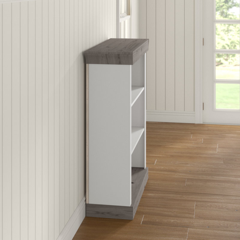 Kelly Bookcase, Stained and varnished White/Grey