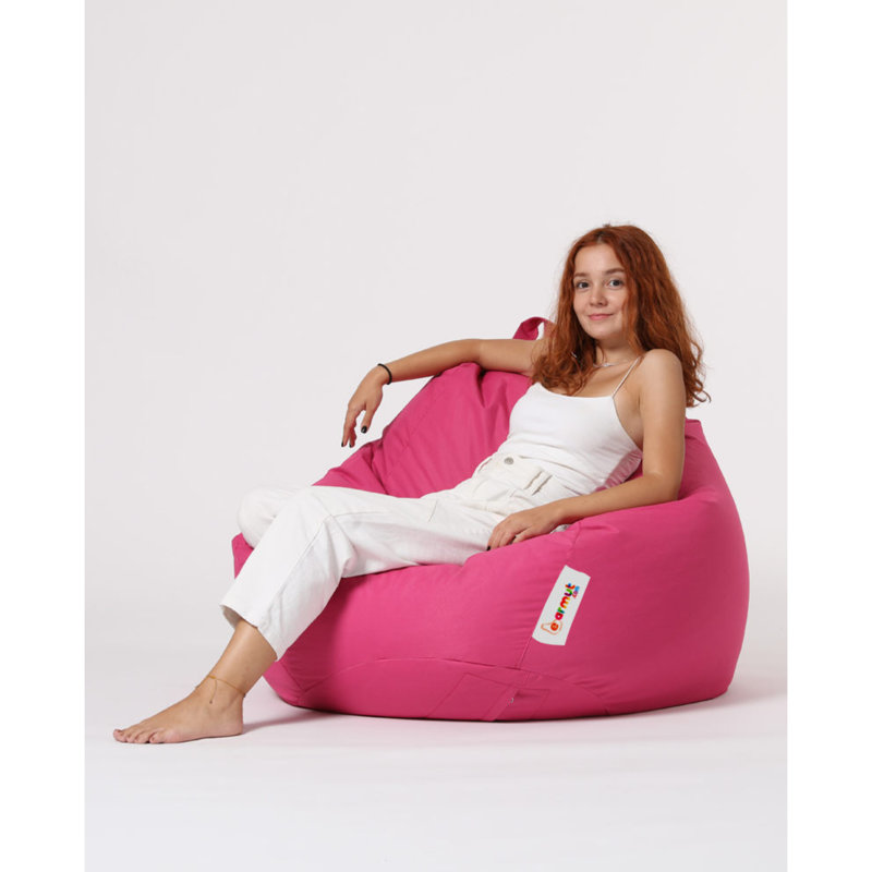 Fauteuil à billes de jardin Original rose, 45,3 po x 51,2 po x 15,4 po | 100% polyester imperméable, système de fermeture à glissière dissimulé | Capacité de poids maximale: 440 lb | Mousse de billes de polystyrène recyclée écologique | Conception moderne et moderne pour la détente en plein air