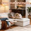 Canapé modulaire modulaire avec méridienne surdimensionnée et tissu moelleux de qualité supérieure-121793579