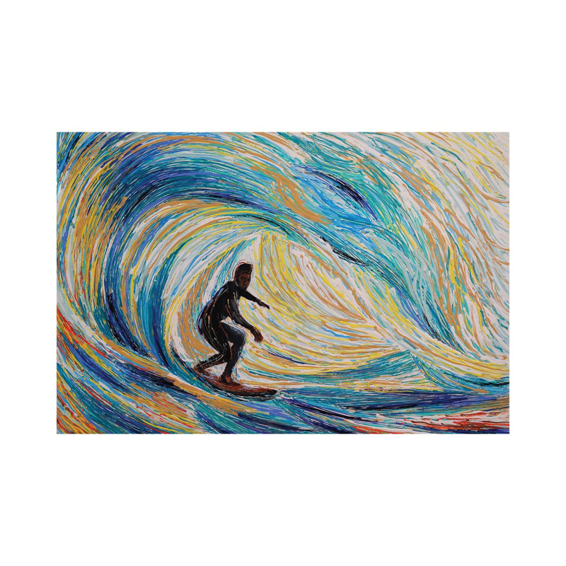 Wave Surf by Viola Painting - Wrapped Canvas Gallery-Wrapped Canvas Giclée, 66.04 cm H x 101.6 cm W