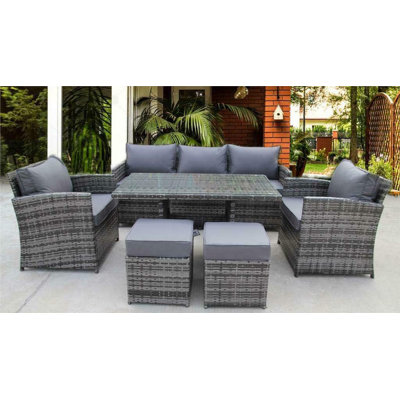 Chanhassen 65cm Wide Straight Powder Coated Steel Patio Sofa with Cushions