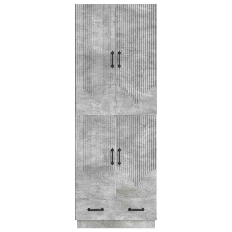 4 -Door 3 Storage Cabinet, Concrete Grey