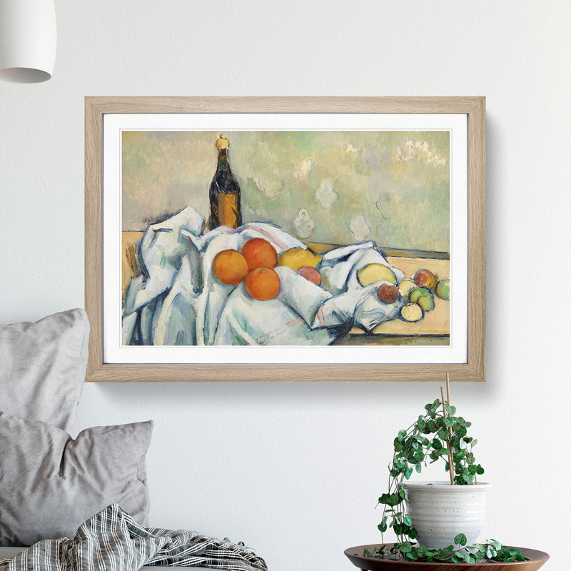 Still Life with Fruit Vol.2 by Paul Cezanne - Framed Print, 36cm H x 48cm W x 2cm D, Oak Framed
