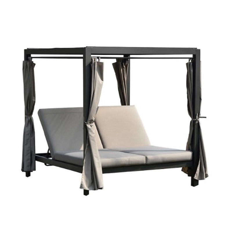 Chaise méridienne inclinable double avec coussin