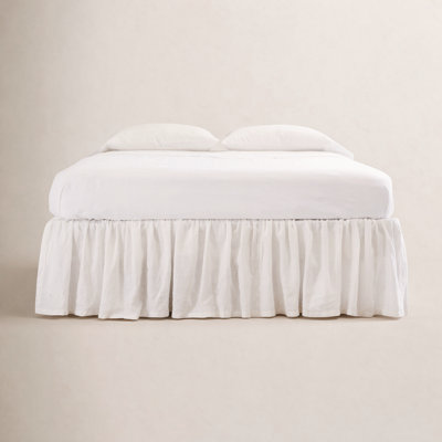 Gathered Linen Ruffled 18" Drop Bed Skirt