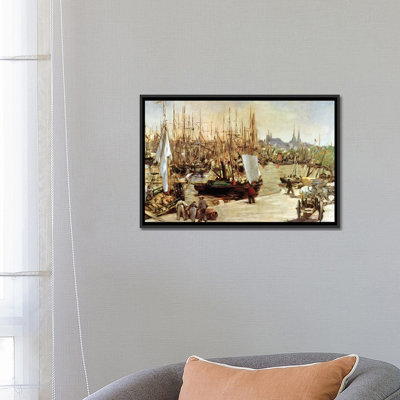 Reproduction d'art sur toile, "Le port de Bordeaux, 1871" par Edward Manet