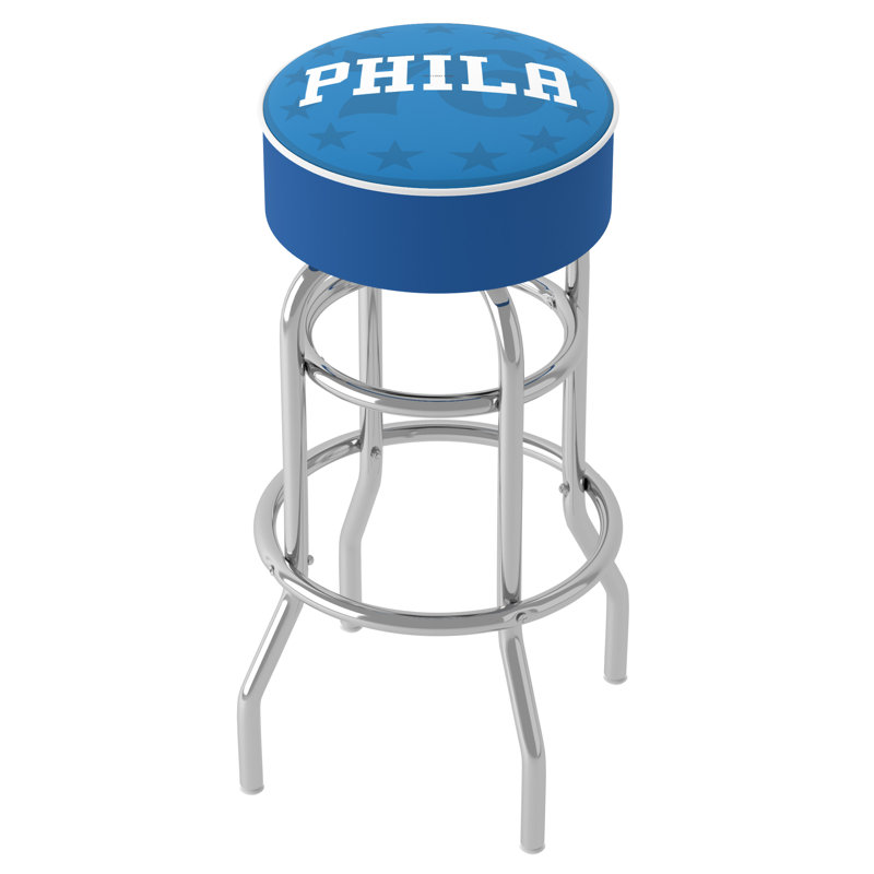 Swivel Upholstered Counter Stool with Metal Frame
