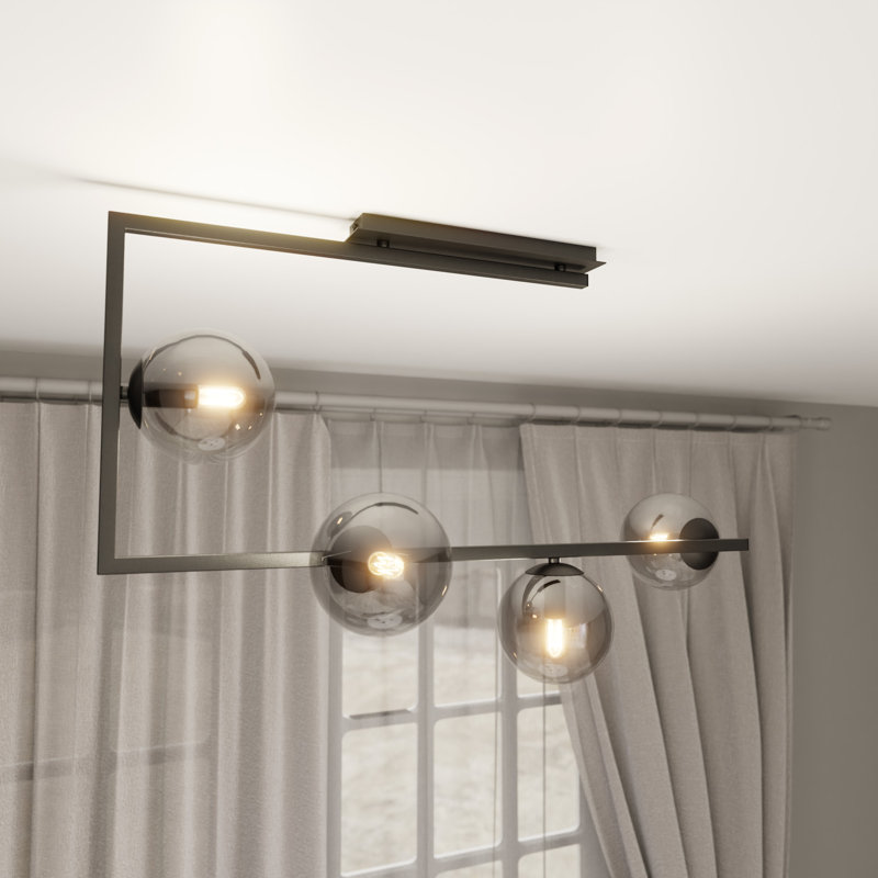 Lierre 4 - Light Geometric Chandelier, Graphite