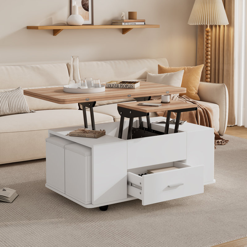 Lift Top Coffee Table with Storage, Natural