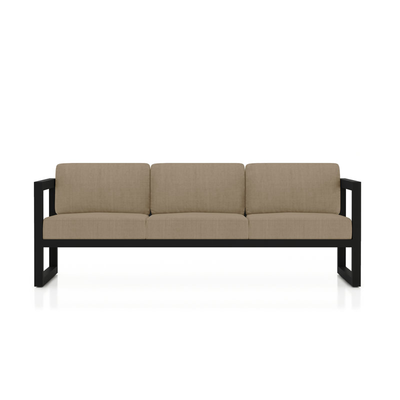 Avion 2 Piece Sofa Set, Canvas Charcoal Sunbrella® Canvas, Black