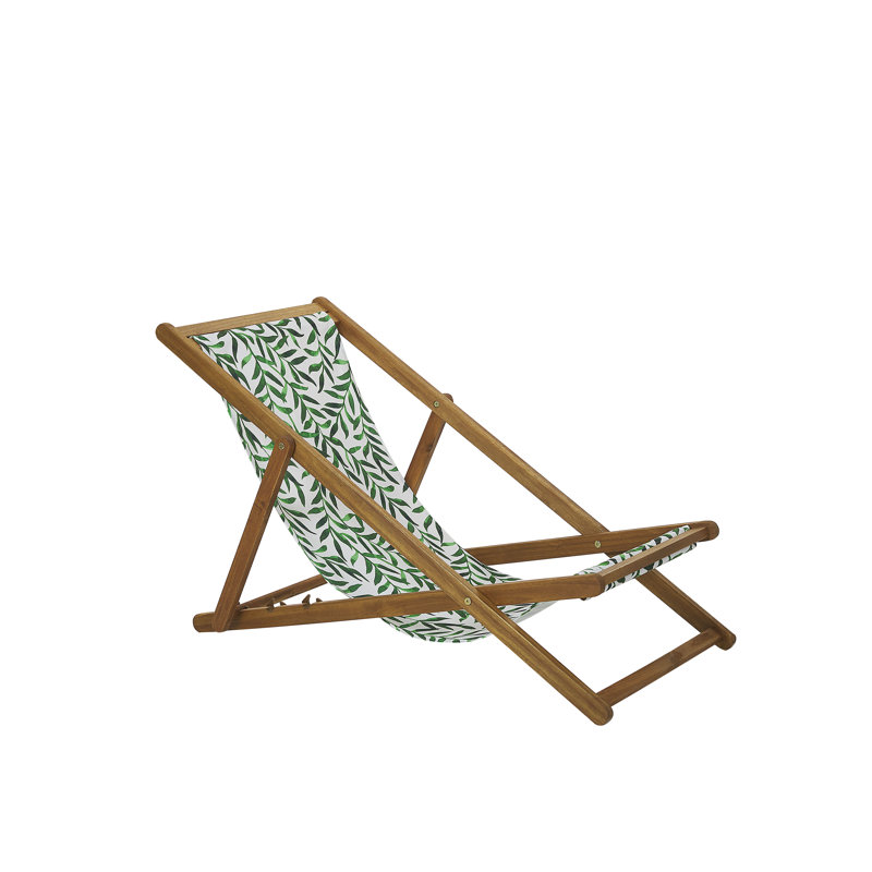 Dalmazio Folding Deck Chair, Beige, Geometric 2