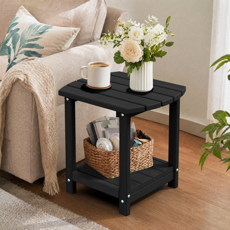 Table de bout d'extérieur en PEHD Adirondack, Noir