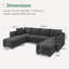 Canapé-lit modulaire en forme de U avec rangement Tremee - gris clair-581592090