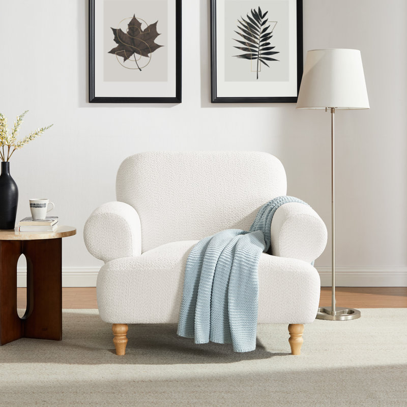 Fauteuil d'appoint 41,75 po, Boucle blanc