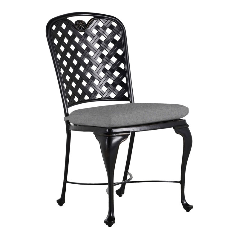 Provance Patio Dining Side Chair with Cushion, Ancient Earth, No Welt, Verona Mist
