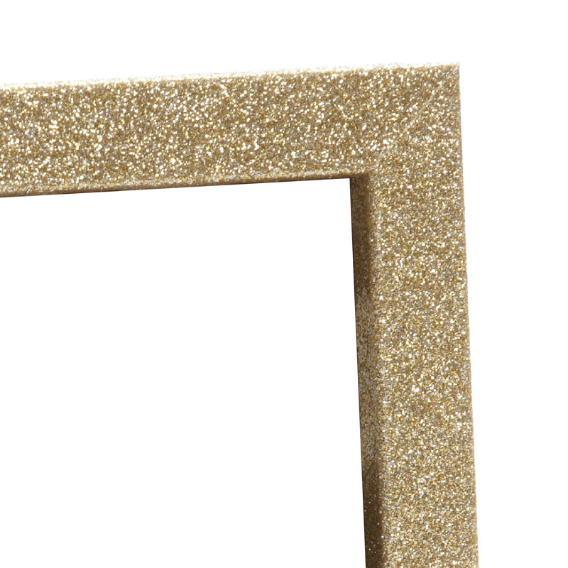 Cadre de table en bois massif à paillettes dorées, 5 po x 5 po