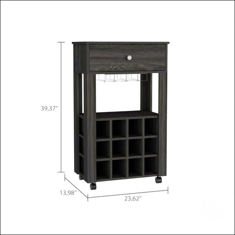 Armoire à vin 1 tiroir 12 bouteilles, Brun