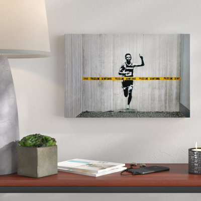 « la ligne de police, ne pas croix », reproduction d’impression sur toile tendue
