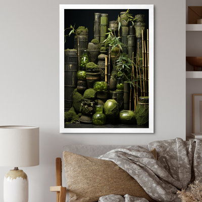 Tranquil Greenery Bamboo Oasis I - Art mural en bambou