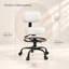Chaise de dessin ergonomique avec dossier, tabouret de bureau pivotant à roulettes avec repose-pieds réglable - Blanc/2 pièces-273369680-274005016