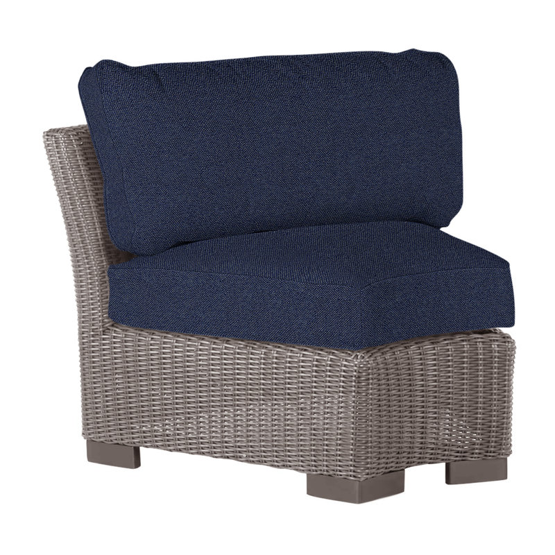 Club Woven Patio Chair with Cushions, No Welt, Indigo Velvet, Oyster