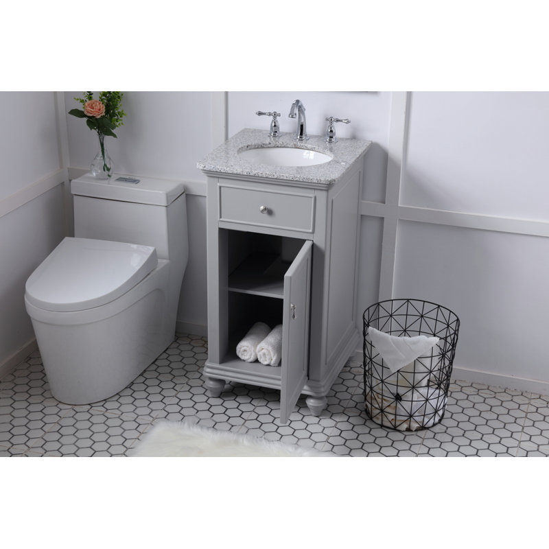 Otto 19'' Single Bathroom Vanity with Top, Light Gray, Cashmere White
