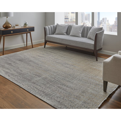 Tapis taupe à motif abstrait moderne Riple