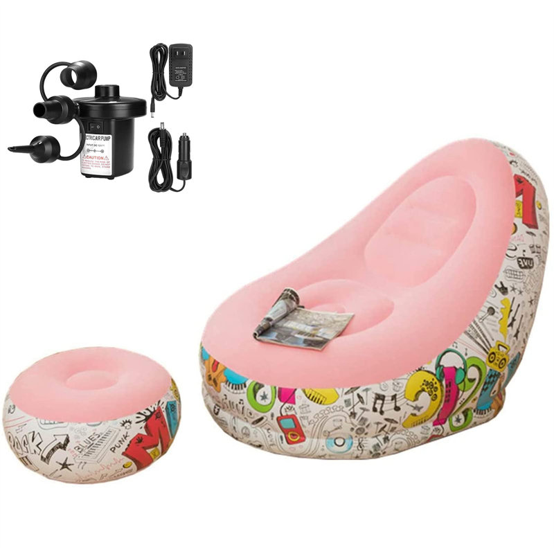 Chaise longue inclinable gonflable Clea, Rose