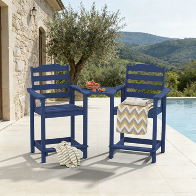 Chaise 2 pièces Adirondack pour l'extérieur avec plateau de connexion 2 pièces