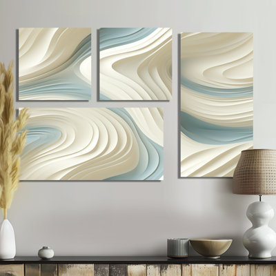 Sculptural Simplicity - Beige Wall Art 4 Pieces