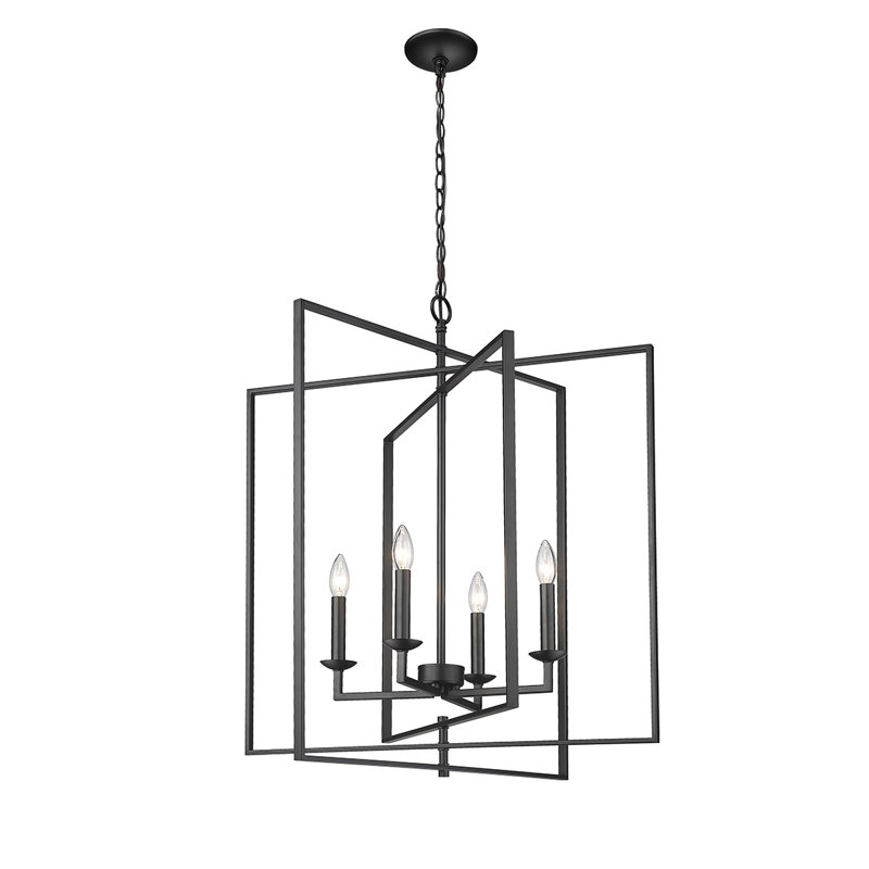 4 - Light Dimmable Lantern Geometric Chandelier