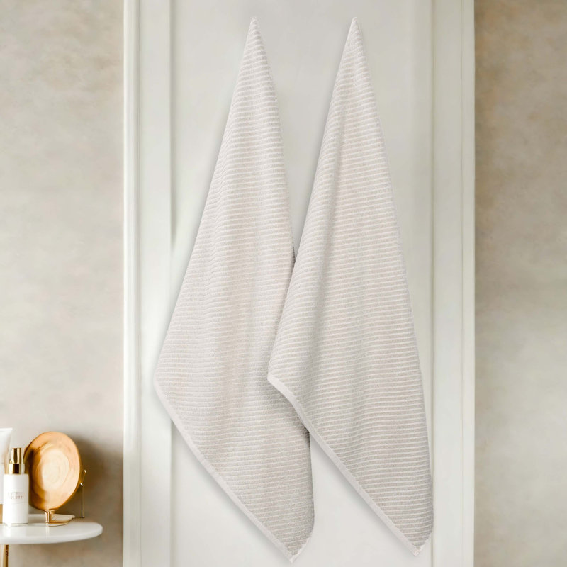  Cotton Blend Super Soft And Absorbent Amelia Collection Bath Sheet Towels (Set Of 2), Beige