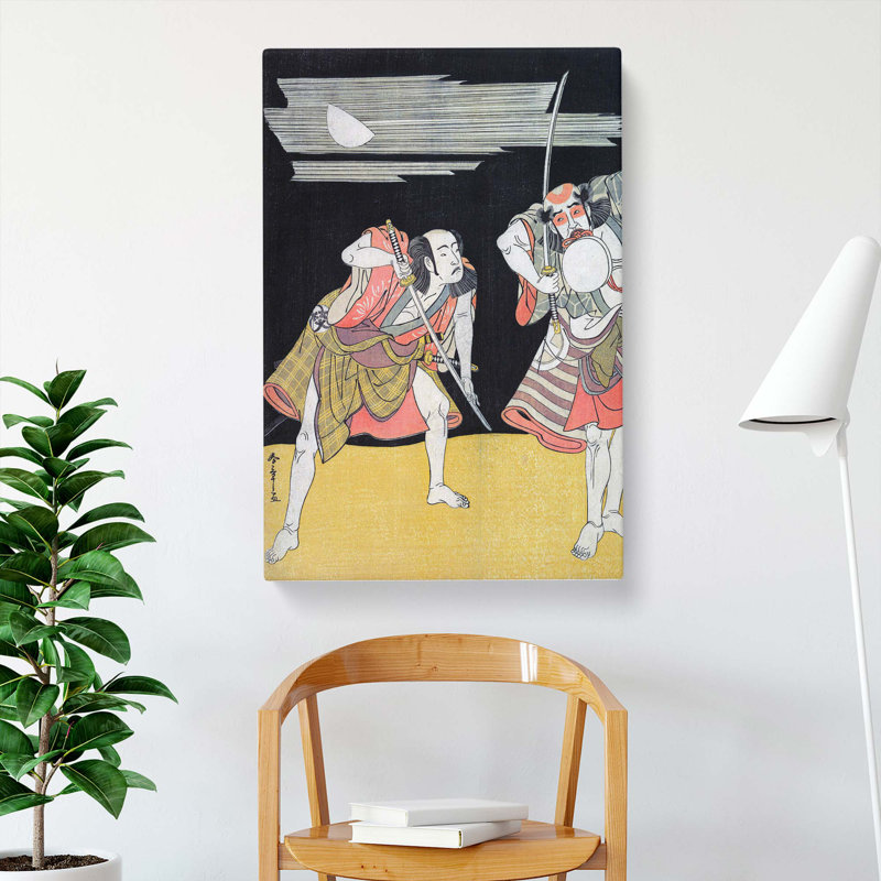 Tomoemon & Mitsugoro by Katsukawa Shunsho - Wrapped Canvas, 76cm H x 50cm W x 3cm D