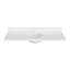 Comptoir de salle de bain en quartz blanc Carrara de 54 po Ariel avec rebord à onglet de 1,5 po d'épaisseur avec lavabo simple ovale et dosseret inclus