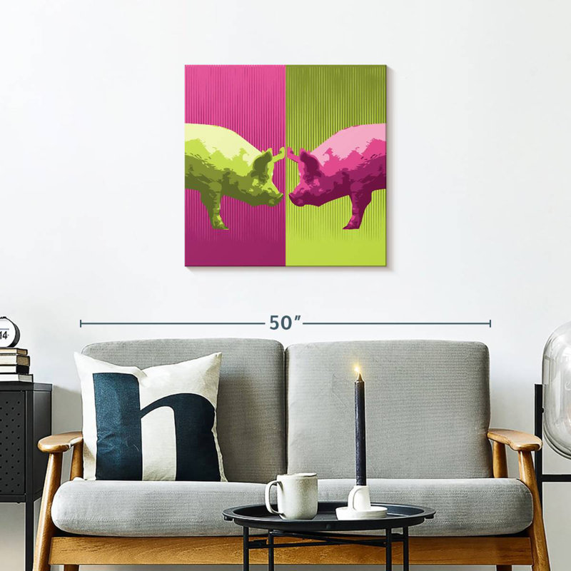 Brampt Neon Pigs, 24" H x 24" W