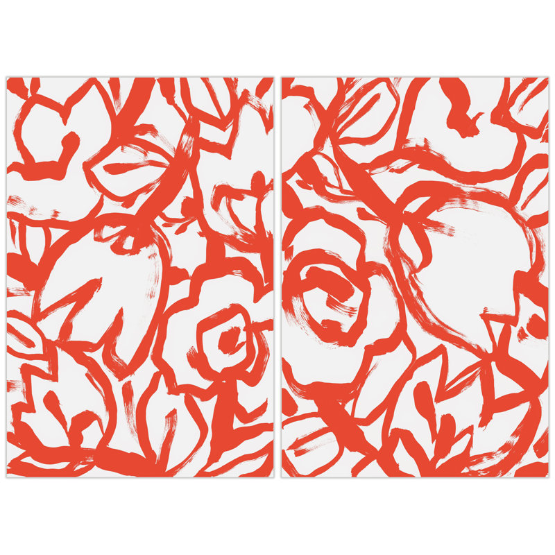 «Scarlet Blooms I & II», 2 pièces