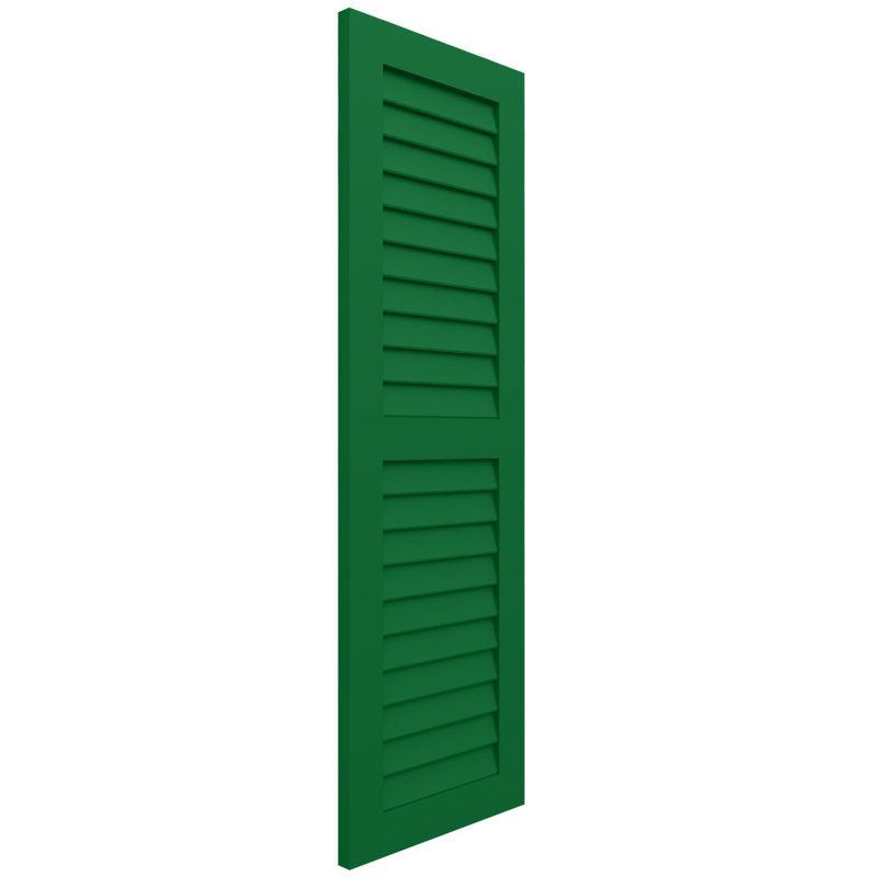 Deux volets à persiennes égales EnduraCore Composite, 12"W, Vert Guignet, H 74 po