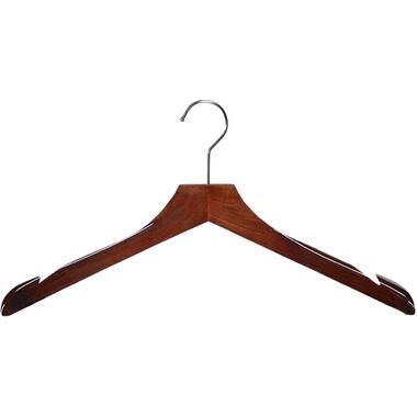 6-Pack Wide Shoulder Wooden Suit Hangers - Black by Casafield