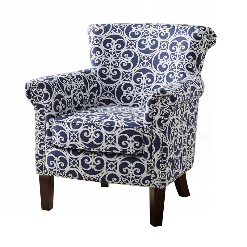 Chaise rembourrée en rayonne avec 4 pieds, Nav / rayonne blanche