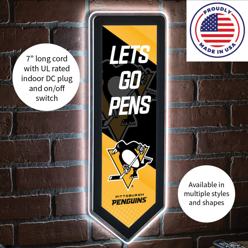 Enseigne murale NHL Team Pennant, Penguins de Pittsburgh